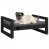 Cama para cães 65.5x50.5x28 cm madeira de pinho maciça preto 4