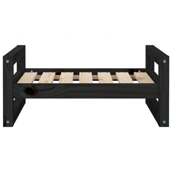 Cama para perros madera maciza de pino negro 65.5x50.5x28 cm M 5