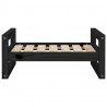 Cama para cães 65.5x50.5x28 cm madeira de pinho maciça preto 5