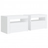 Mesitas de noche con LED 2 unidades blanco 60x35x40 cm 3