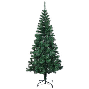 Árvore Natal artificial c/ pontas iridescentes 210 cm PVC verde H
