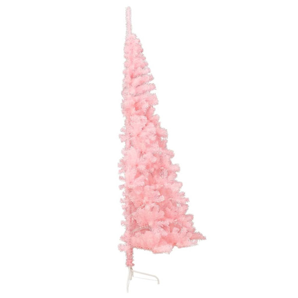 Meia árvore de Natal artificial com suporte em PVC rosa 150 cm M 5
