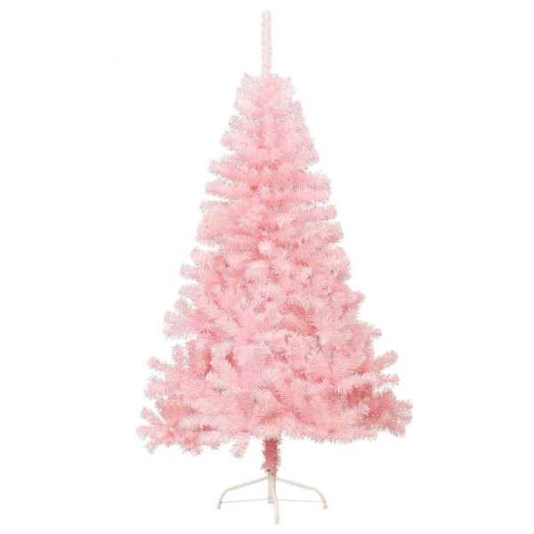 Medio árbol de Navidad artificial con soporte PVC rosa 180 cm M 4
