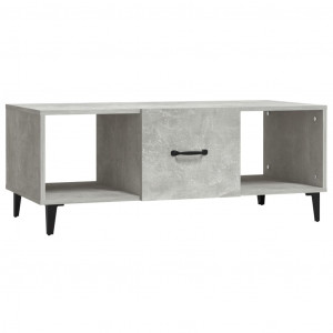 Mesa de centro madera contrachapada gris hormigón 102x50x40 cm H