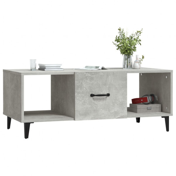 Mesa de centro madera contrachapada gris hormigón 102x50x40 cm M 4