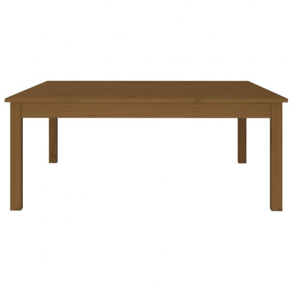 Mesa de centro madera maciza de pino marrón miel 100x100x40 cm M 3