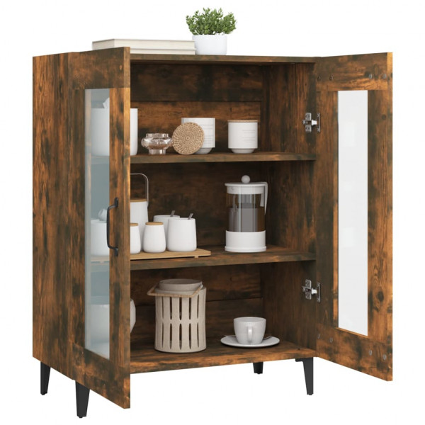 Aparador de madera de ingeniería roble ahumado 69.5x34x90 cm M 5