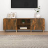 Mueble de TV madera contrachapada roble ahumado 150x30x30 cm 1