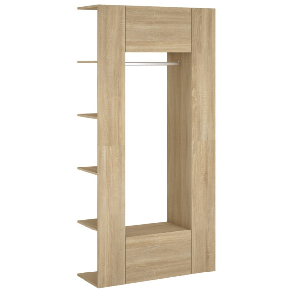Muebles de recibidor 2 uds madera contrachapada roble sonoma M 2
