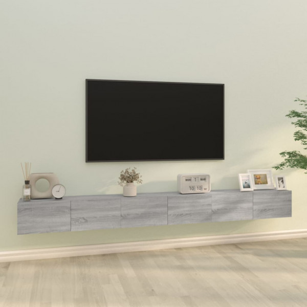 Set de muebles para TV 3 pzas madera contrachapada gris Sonoma D