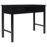Escritorio de madera maciza de Paulownia negro 108x45x76 cm 1