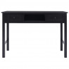 Escritorio de madera maciza de Paulownia negro 108x45x76 cm 4