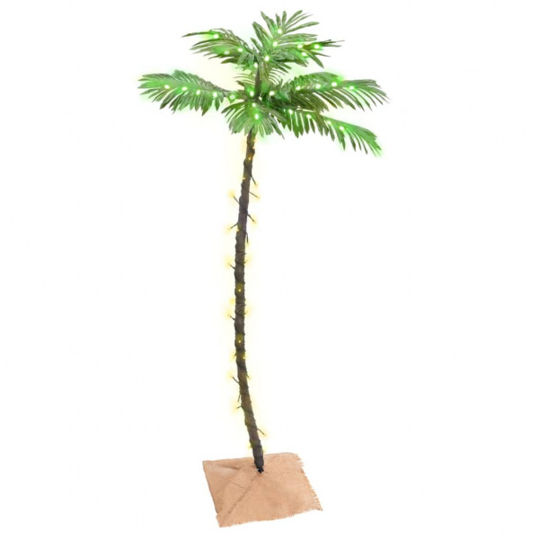 Palmera artificial con 88 LED blanco cálido 150 cm M 2