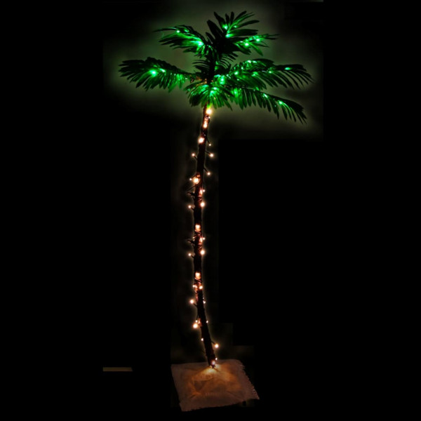 Palmera artificial con 88 LED blanco cálido 150 cm M 3