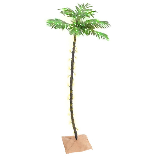 Palmera artificial con 96 LED blanco cálido 180 cm D