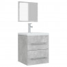 Armario de baño con espejo gris hormigón 41x38.5x48 cm 4