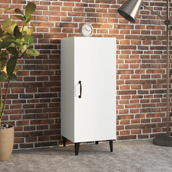 Aparador de madera contrachapada blanco 34.5x34x90 cm D