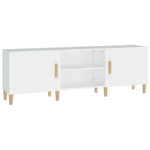 Mueble para TV madera contrachapada blanco 150x30x50 cm M 2