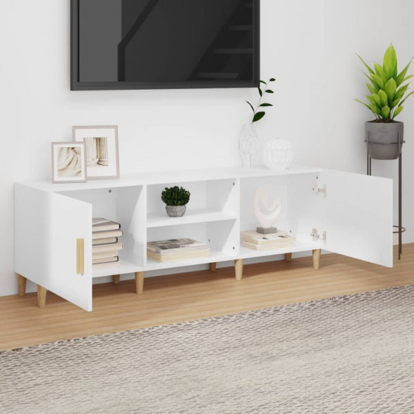 Mueble para TV madera contrachapada blanco 150x30x50 cm M 3