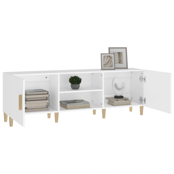 Mueble para TV madera contrachapada blanco 150x30x50 cm M 4