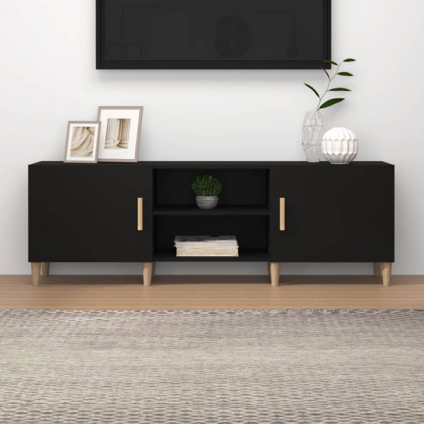 Mueble para TV madera contrachapada negro 150x30x50 cm D
