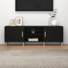 Mueble para TV madera contrachapada negro 150x30x50 cm 1