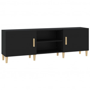 Mueble para TV madera contrachapada negro 150x30x50 cm H