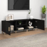 Mueble para TV madera contrachapada negro 150x30x50 cm 3