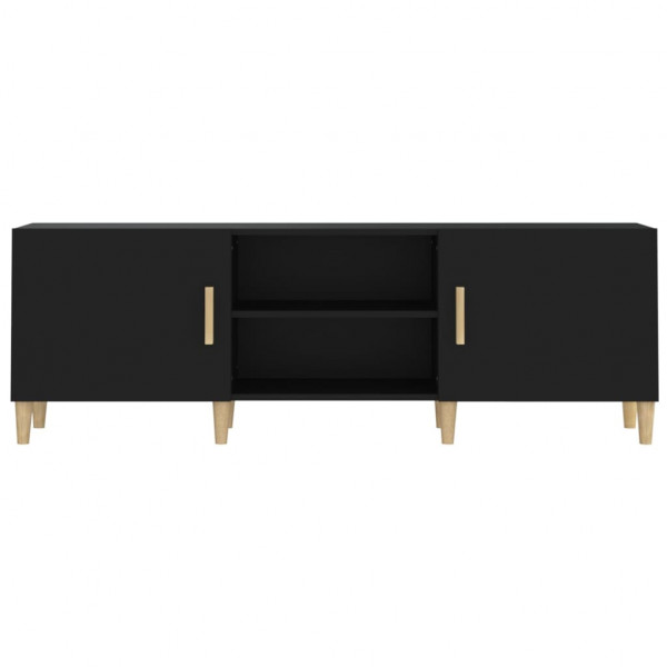 Mueble para TV madera contrachapada negro 150x30x50 cm M 5