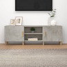Mueble de TV madera contrachapada gris hormigón 150x30x50 cm 1