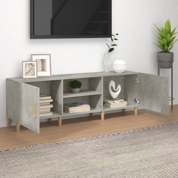 Mueble de TV madera contrachapada gris hormigón 150x30x50 cm M 3