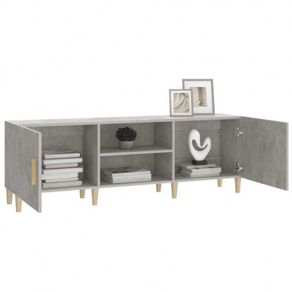 Mueble de TV madera contrachapada gris hormigón 150x30x50 cm M 4