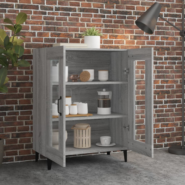 Aparador de madera de ingeniería gris Sonoma 69.5x34x90 cm M 3