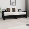 Sofá cama extraíble madera maciza de pino negro 2x(90x190) cm 1