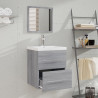 Armario de baño con espejo gris sonoma 41x38.5x48 cm 3