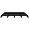 Cama de palets de madera maciza de pino negra 140x190 cm 5