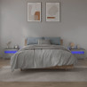 Mesitas de noche con LED 2 unidades gris sonoma 60x35x40 cm 1