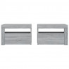 Mesitas de noche con LED 2 unidades gris sonoma 60x35x40 cm 4