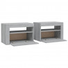 Mesitas de noche con LED 2 unidades gris sonoma 60x35x40 cm 5