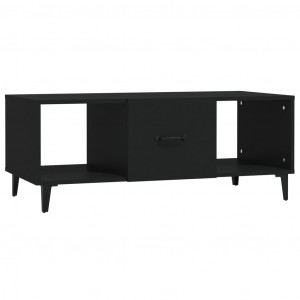 Mesa de centro madera contrachapada negro 102x50x40 cm H