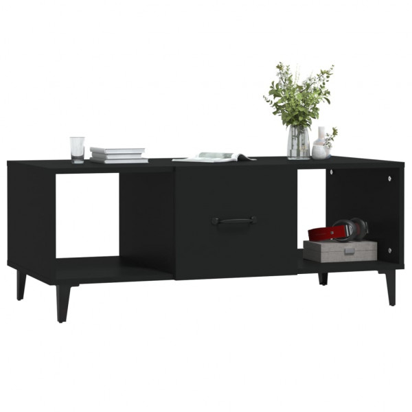 Mesa de centro madera contrachapada negro 102x50x40 cm M 4