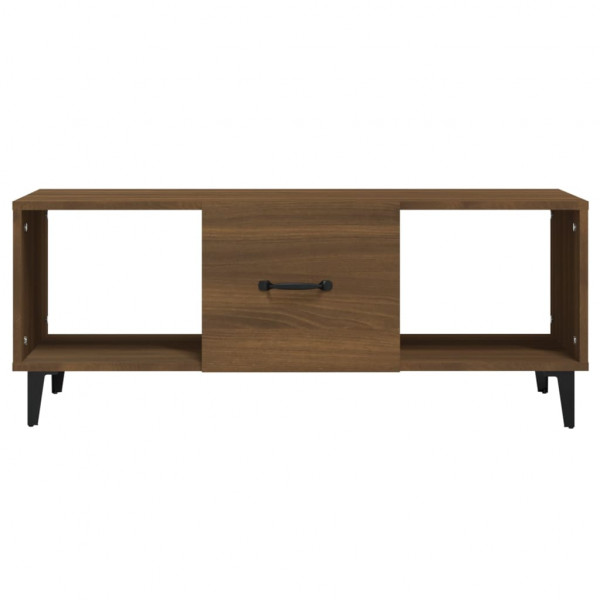Mesa de centro madera contrachapada marrón roble 102x50x40 cm M 5