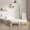 Cama de palets madera maciza pino blanca individual 90x190 cm 1
