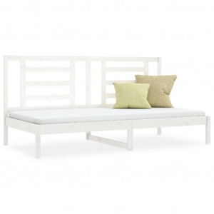 Sofá cama madera maciza de pino blanco 90x200 cm H