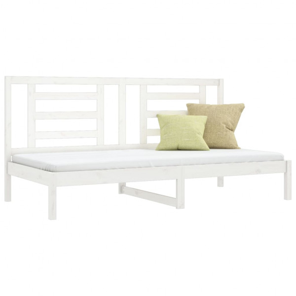 Sofá cama madera maciza de pino blanco 90x200 cm M 3