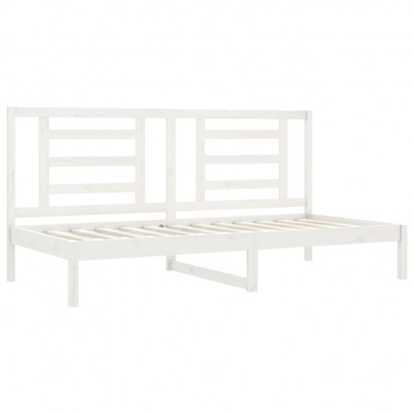 Sofá cama madera maciza de pino blanco 90x200 cm M 4