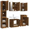 Set muebles de baño 5 piezas madera contrachapada roble ahumado 4