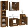 Set de muebles de baño 4 piezas madera contrachapada roble humo 4