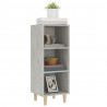 Aparador de madera contrachapada gris hormigón 34.5x32.5x90 cm 4