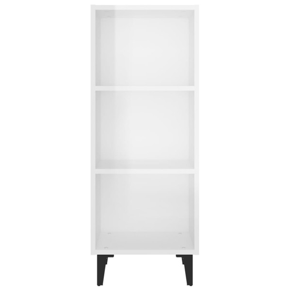 Aparador de madera contrachapada blanco brillo 34.5x32.5x90 cm M 5